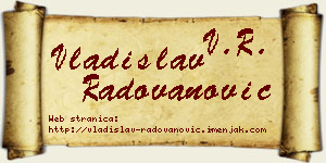 Vladislav Radovanović vizit kartica